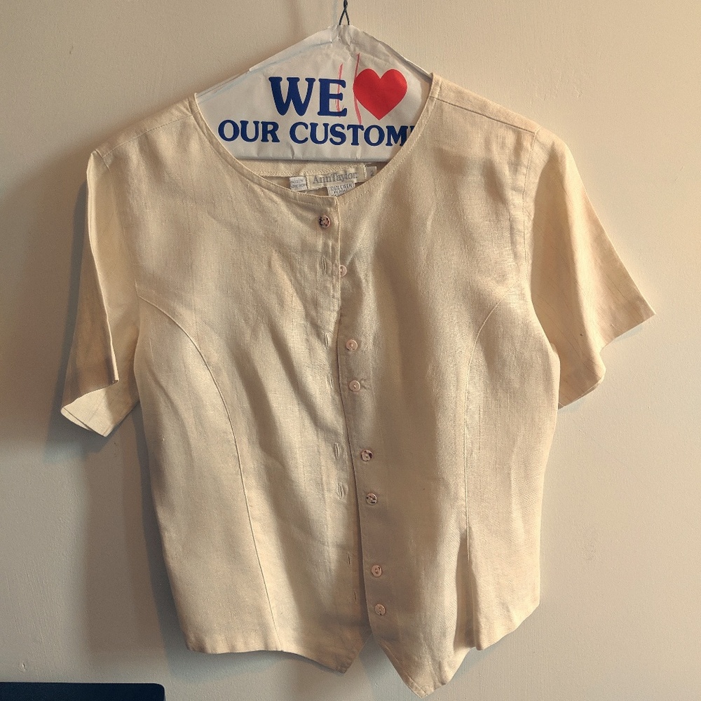 Vintage Ann Taylor Linen Shirt Sz 2